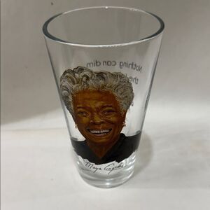 Maya Angelou Commemorative 16 Oz Glass Gold Black Can Dim Light Shines Within